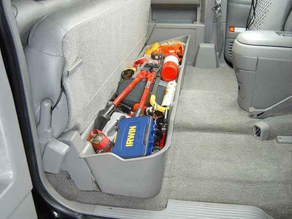 DuHa 10037 Under Seat Storage fits 1988-1999 Chevrolet/GMC C/K Model Extended Cab | Black Heavy-Duty Backseat Organizer | Includes Dividers