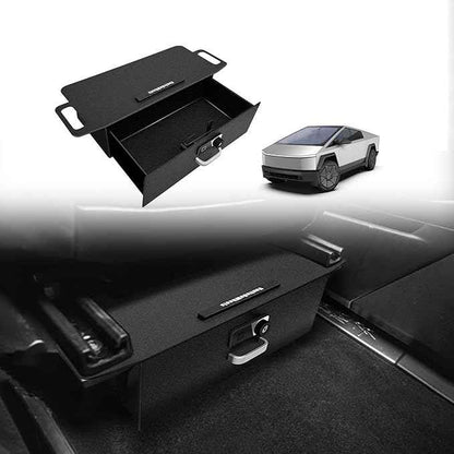 VaultsOnWheels for 2025 2024 Tesla Cybertruck Front Seat Safe Vault Gun Safe Box Driver/Passenger Side Drawer LockBox Anti-Theft Biometric Fingerprint Lock
