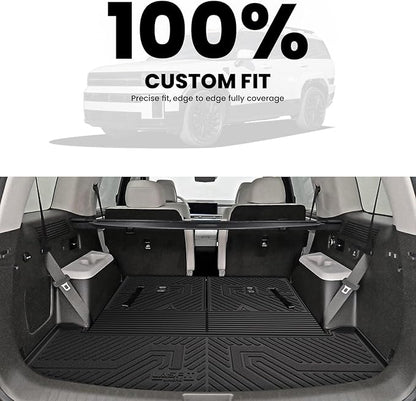Lasfit Cargo Mat & Backrest Mats for Hyundai Santa Fe 2026 2025 2024 (Fit Gas & Hybrid), All Weather TPE Custom Fit Car Mats Trunk Mats Cargo Liners Accessoires, Black