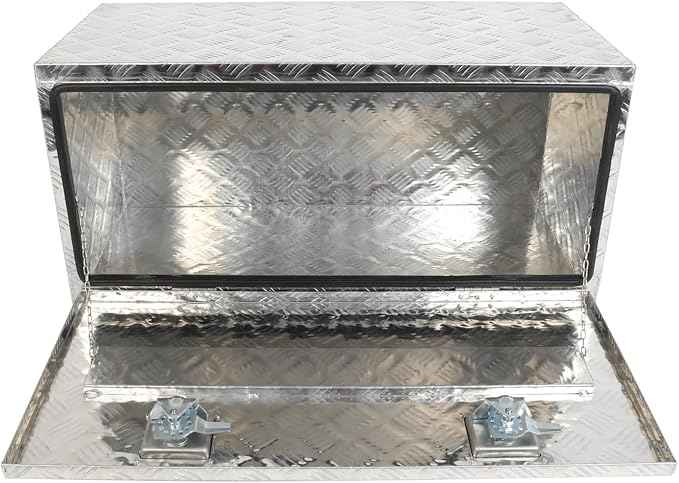 SCITOO 36 Inch Heavy Duty Truck Bed Tool Box,Aluminum Crossover Storage for Most Full Size Pickups,Lockable Weatherproof Diamond Plate Chest,Fits 36" Truck Beds,Easy Access to Load and Unload