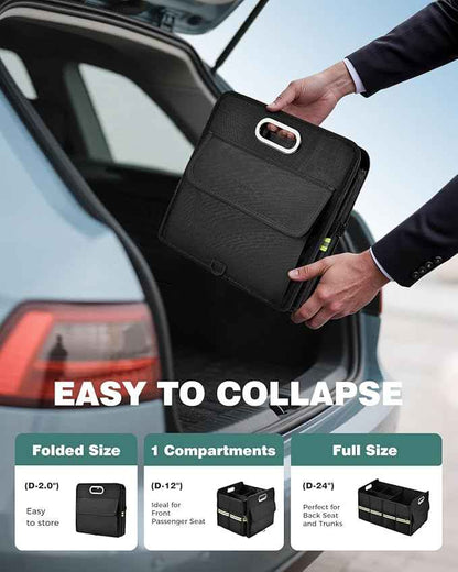 FLORICH Trunk Organizer for Suv, Premium Waterproof Car Organizers and Storage, Collapsible Multi-Compartment Truck Organizer Back Seat Storage for Car
