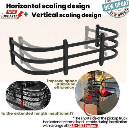 Truck Bed Extender,Aluminum Bilateral Retractable Tailgate Extender,52"-62.6"|23"–26.7"|H18,Fits for Ford F150,Titan,ToyotaTundra,ChevySilverado,GMC Sierra,Ram 1500/2500/3500,with Pair of Brackets