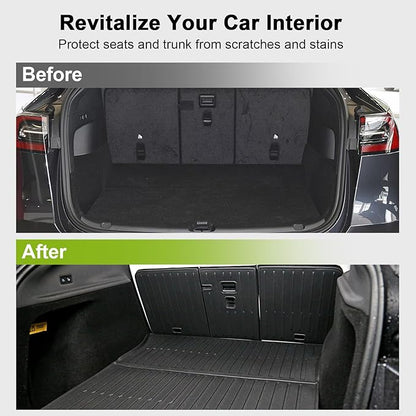 Floor Mats for 2025 2026 Tesla Model Y Juniper, 8PCS All Weather Full Set Cargo Liners Accessories, 3D TPE Odorless Floor Mat Trunk Frunk Rear Well Mats Custom for 5-Seater(Not Fit 7Seat)