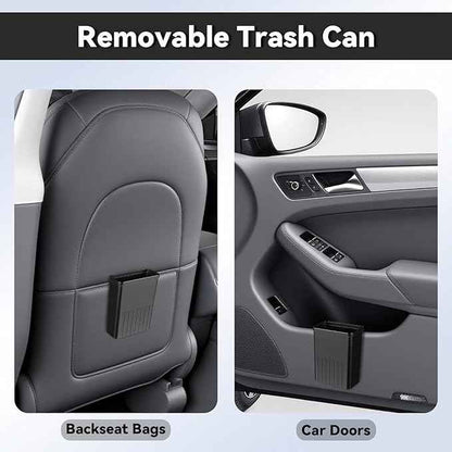 7-In-1 Car Seat Back Organizer with Cup Holders, Tissue Box, Removable Trash Can & Hooks, Multifunctional Car Seat Back Storage Box, Extra Headrest Cup Holder for Backseat (Black02)