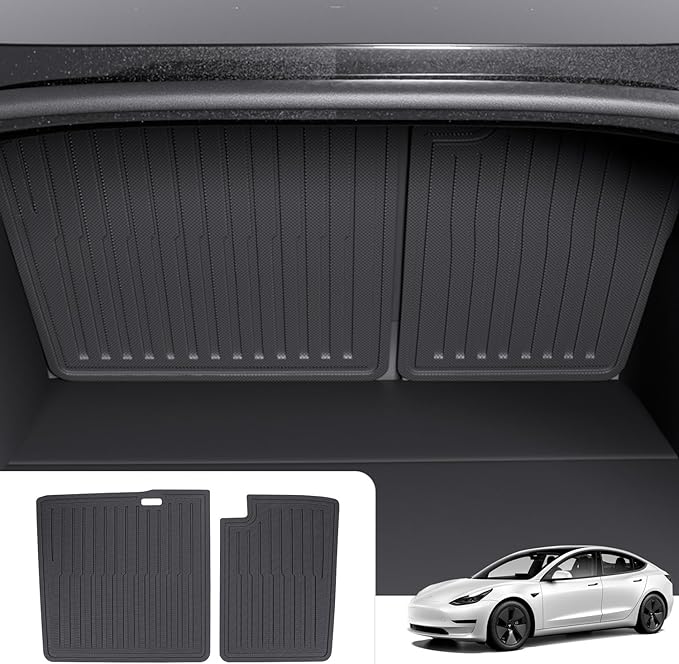 2nd Row Seatback Protector Compatible with Tesla Model 3 2018-2023 5 Seat Back Seat Cover All Weather Cargo Liner Model 3 Accessories | Custom Fit Trunk Protection (2PCS Backrest Protector)