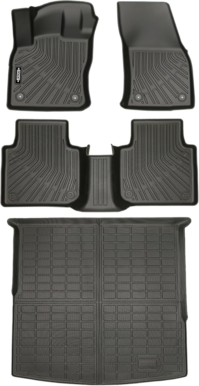 Custom Fit Floor Mats for Volkswagen VW Tiguan 2018-2024, All Weather TPE Floor Liners with Trunk Mat, Odorless Full Set Interior Accessories
