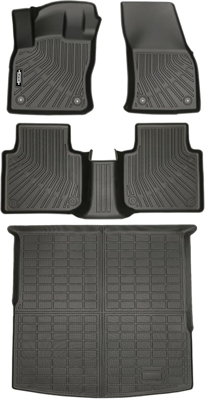 Custom Fit Floor Mats for Volkswagen VW Tiguan 2018-2024, All Weather TPE Floor Liners with Trunk Mat, Odorless Full Set Interior Accessories