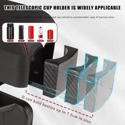Car Armrest Storage Box Organizer for Tesla Model 3 2017–2025, Forearm Wrist Support Adjustable Center Console Armrest Pad Car Seat Gap Filler Organizer