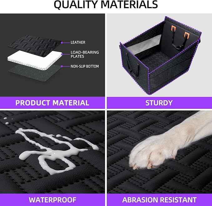 Large Dog Car Seat,PU Leather Back Seat Extender for Dogs,Waterproof Dog Seat Cover for Backseat, Pet Bed for Car Hammock