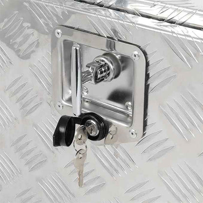 SCITOO 36 Inch Heavy Duty Truck Bed Tool Box,Aluminum Crossover Storage for Most Full Size Pickups,Lockable Weatherproof Diamond Plate Chest,Fits 36" Truck Beds,Easy Access to Load and Unload