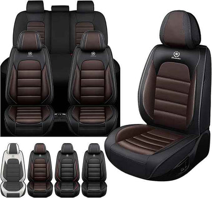 Car Seat Cover Fit for Honda Passport 2019-2026 Waterproof Seat Covers,Nappa Faux Leather Breathable and Comfortable,Car Seat Protector Car Interior Accessories (Full Set) Coffee&Black