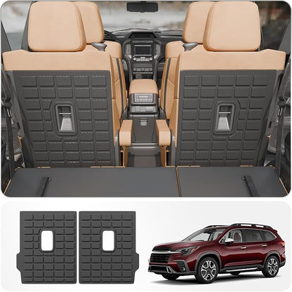 Kick Mats Protector Compatible with 2019-2025 2026 Subaru Ascent Back Seat Cover Protector TPE All Weather Backrest Mats 2024 Ascent Accessories (Fit 7 Seats, 2nd Row Backrest Mats)
