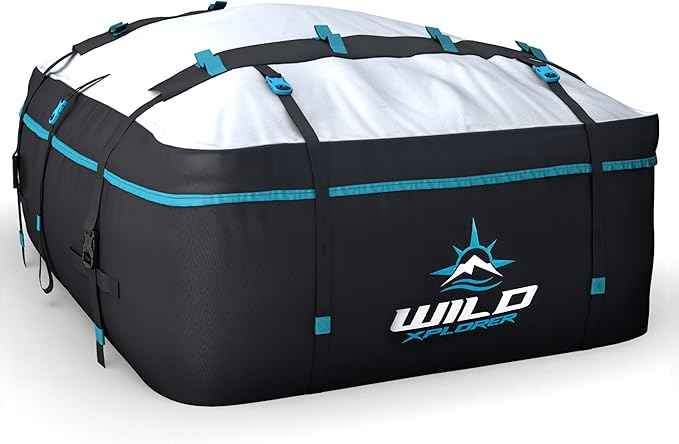 Rooftop Cargo Carrier - 19 Cubic Feet (XL), Waterproof Soft Shell Car Roof Cargo Carrier, Heavy Duty Car Top Luggage Cargo Bag with Patented Door Hooks and Non-Slip Mat