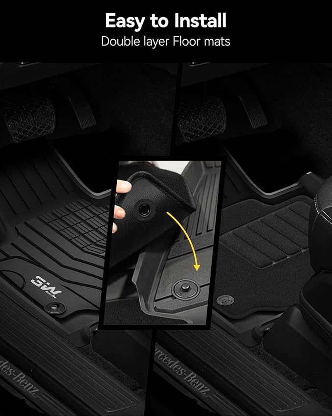 3W Floor Mats & Carpets Fit for BMW X3 2011-2017 F25 & BMW X4 2015-2018 xDrive28i/28d/35i/M40i, TPE All-Weather Odorless Heavy Duty Floor Liner Accessories