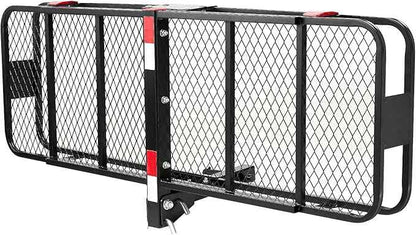VEVOR 60"x20"x6", Hitch Cargo Carrier, 500 lbs Capacity Hitch Cargo Carrier with Cargo Net & Waterproof Cargo Bag, Folding Hitch Mount Cargo Carrier with Hitch Lock for 2" Receiver, Fit for SUVs