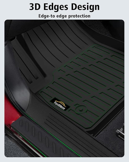 Floor Mats Custom for Grand Cherokee L 2021-2025 2026 Captain Chair(Only for 6-Seater w/o 2nd Row Armrest) TPE All Weather Cargo Liner with Backrest Mat & Door Sill Guards Accessories, Black