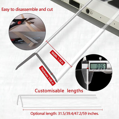 Wall Corner Protector - 2PCS, 39.4"x1.18" - Self Adhesive Clear Corner Protectors for Walls, Cabinet Doors, Edge Protector Trim; Easy to Install Corner Guards for Walls (120cm x 3cm)
