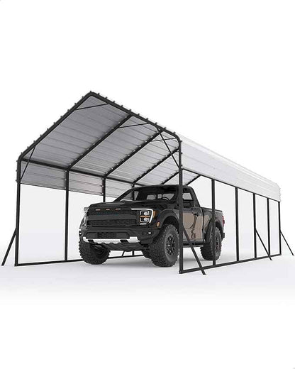 GarveeLife 13x26x11 Ft Oversized Metal Carport, Steel Heavy Duty Car Ports for All-Weather, Tall Carport for Full-Size Pickup Trucks, Boats, and Tractors