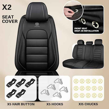 Car Seat Cover Fit for Nissan Frontier 2005-2026 Waterproof Seat Covers,Nappa Faux Leather Breathable and Comfortable,Car Seat Protector Car Interior Accessories (Full Set) Black