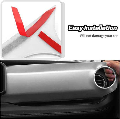 JeCar 2pcs for 2024+ Jeep Wrangler JL Silver Interior Accessories Center Console Dash Panel Cover Trim Overlay