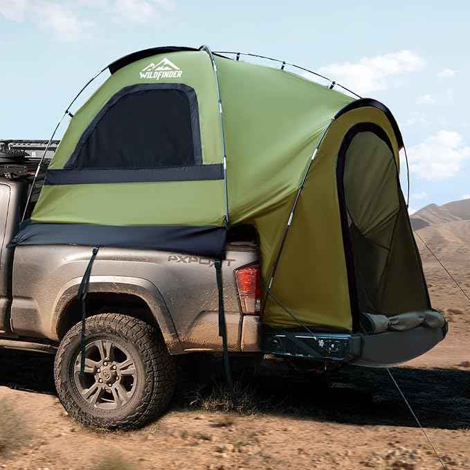 Truck Bed Tent, Waterproof PU3000mm Pickup Truck Tent for Camping Bed, 2-3 Person Sleeping Truck Tent, Portable for Car Camping