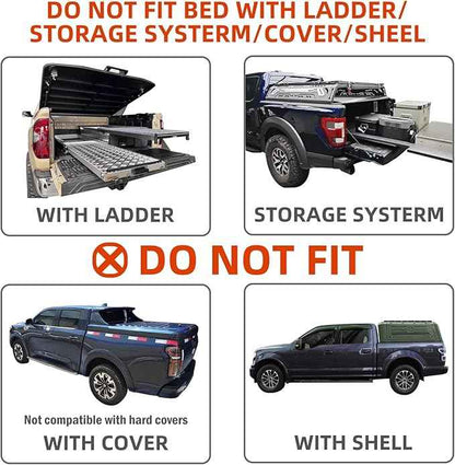 Truck Bed Extender, Aluminum Tailgate Extender 53"-62" Fit for Ford F150 Heavy Duty, Ram1500/2500/3500, Silverado 1500 2500 HD, Sierra, Tundra, Titan Pickup Truck Adjustable Tailgate Extension