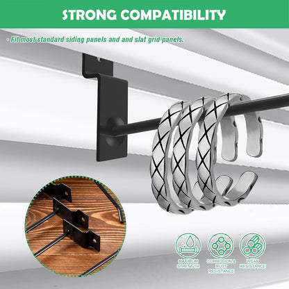 Yuahar Slatwall Hooks 50Pcs 4/6 Inch Slatwall Accessories Heavy Duty Slat Wall Hanging Hooks Panel Display Hooks Pegboard Gridwall Display Hook for Garage Retail Shop (Black)