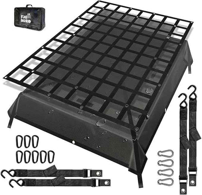 Heavy Duty Cargo Net for Pickup Truck Bed,(4.8'x 6'-1200lbs) Gladiator Cargo Net with 6'x 8' Truck Bed Tarp,Weatherproof Cargo Cover Suitable for Daily Full Load of Pickup