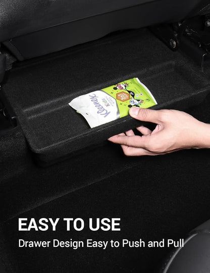 Motrobe 2PCS Tesla Model Y Under Seat Storage Box Organizer Underseat Hidden Tray with Lid for 2020-2024 Model Y Interior Accessories