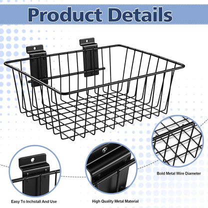 Polmart Heavy Duty Slatwall Basket, 2-Pack
