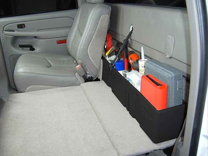 DU-HA 10013 Black Behind the Seat Storage for 00-07 Chevrolet Silverado and GMC Sierra Heavy Duty Crew Cab
