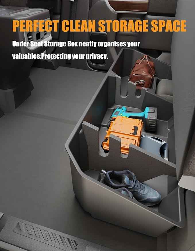 KINGGERI Under Seat Storage Boxes (Compatible with 2019-2026 Chevy Chevrolet Silverado 1500/GMC Sierra 1500, 2020-2026 Silverado/Sierra 2500HD/3500HD)