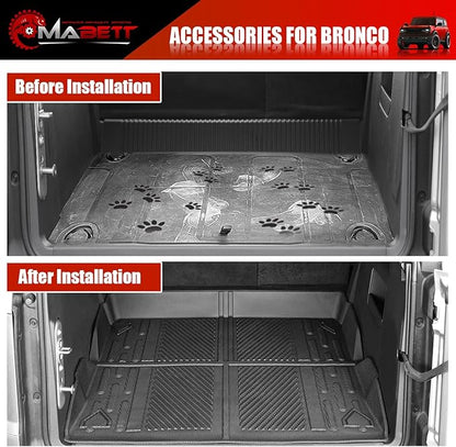 Mabett Cargo Liner Non-Slip Mat for Ford Bronco Accessories, All-Weather Protection Trunk Mat Fit Bronco 2026,2021-2025 4-Door Black