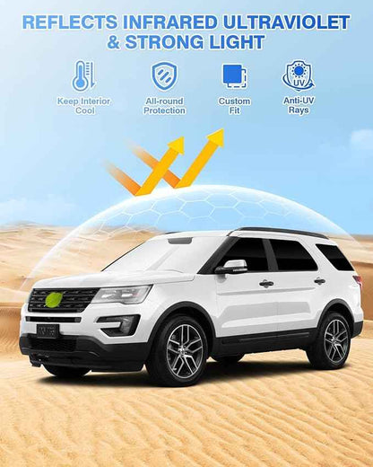 Windshield Sun Shade for Ford Explorer 2020-2025 2026 Side Rear Window Shade Privacy Cover Window Sun Visor Blocker Keep Vehicle Cool Black 8PCS