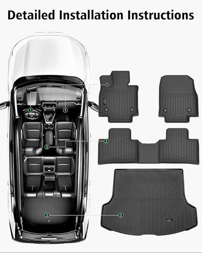 Floor Mats & Cargo Liner Custom Fit for Lexus 2023 2024 2025 2026 RX/RX350/RX350h/RX500h (Not for RX450h+ PHEV) All Weather TPE Rubber Floor Liners Full Set Automotive Mat for Lexus RX Accessories