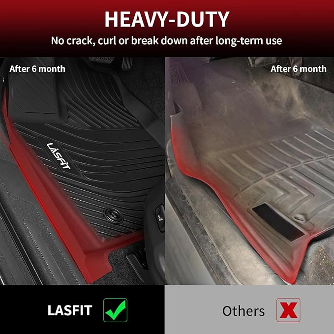 LASFIT 3D Precision-Trimmed Floor Mats for 2026-2020 Toyota Corolla Sedan, Custom Fit TPE All Weather Floor Liners, Full Coverage Car Floor Liners, 1st & 2nd Rows, Black