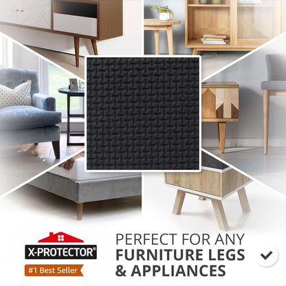 Non Slip Furniture Pads 8 pcs 1 1/2" X-Protector - Premium Furniture Grippers! Self-Adhesive Rubber Feet Furniture Feet - Ideal Non Skid Furniture Pad Floor Protectors - Keep Furniture in Place!