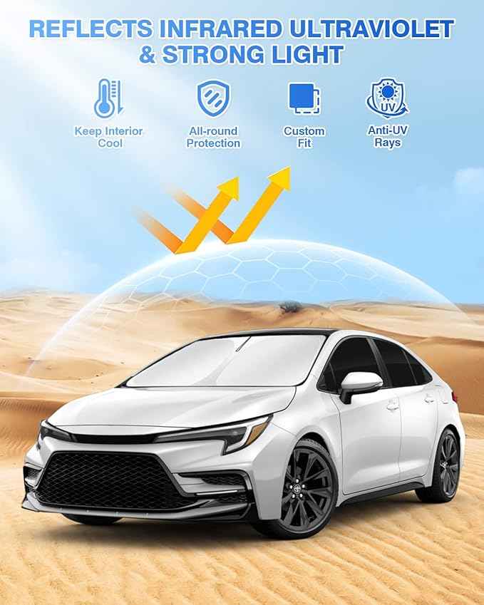 Window Shades for 2020-2025 2026 Toyota Corolla Hatchback Accessories Windshield Sun Shade Side Rear Window Covers Sunshade Sun Shield Privacy Protection for Camping Black 6PCS(NOT for Sedan)