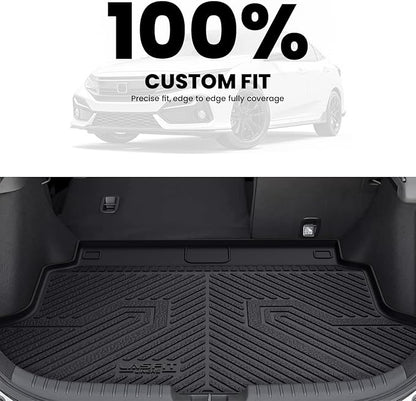 LASFIT Trunk Mat for Honda Civic Hatchback Sport 2017-2021, All Weather TPE Custom Fit Trunk Liner Trunk Tray Cargo Mat Cargo Liner Cargo Tray (Not for Sport Touring)