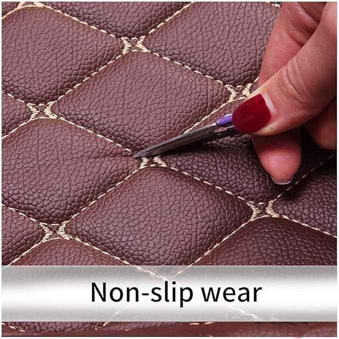 Custom Automotive Floor Mats Anbuwei Car Floor Mats Leather Anti-Slip Full Coverage Protection for 96% 2000-2026 SUV Sedan Vehicles (Red,2 Seats in Front Row)