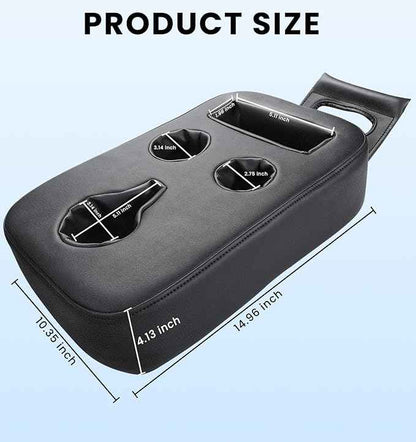 Car Cup Holder, Back Seat Cup Holder for Car, PU Leather Couch Sofa Bed Cup Holder Expander Tray, Boat Tray, Organizer for Trucks, Minivans, SUVs, RVs, Vehicles, Holds Drinks, Remote, Snacks
