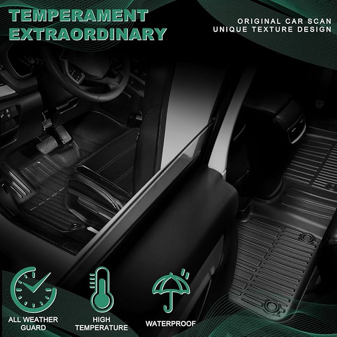 All Weather Floor Mats Fit for 2017-2022 Honda CR-V All Models (Include Hybrid) - Custom Fit TPE Floor Liners Accessories for Honda CRV 1st and 2nd Row Full Set Car Mats