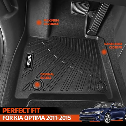 Custom Fit Floor Mats for 2016-2020 Kia Optima, All Weather TPE Floor Liners with Trunk Mat, Odorless Full Set Interior Accessories