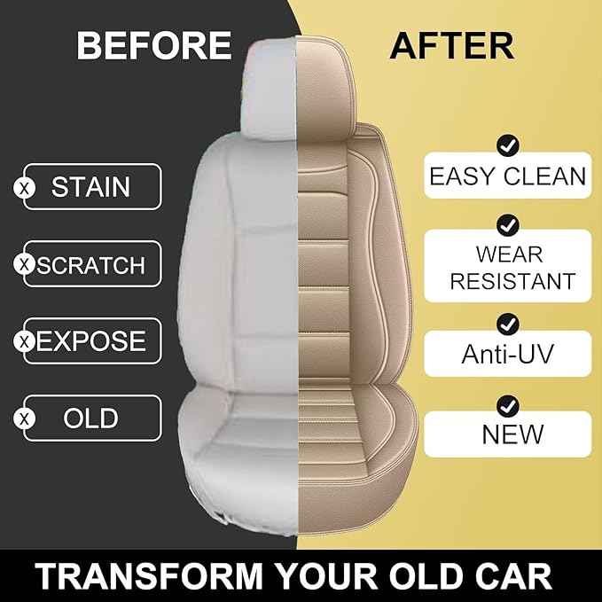 Car Seat Covers Fit for Nissan Altima 2010-2024 2025 2026 : Luxury Leather Automotive Front Seat Covers, Car Seat Protector(2PCS Front, Beige)
