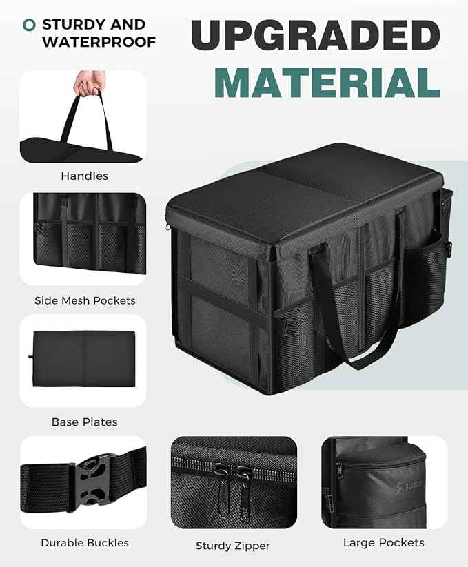 FLORICH Car Seat Organizer, Premium Backseat Car Organizer with Tray for Kids and Adults, Front Passenger Organizer with Tissue Box and Cup Holder and Mesh Pockets Waterproof