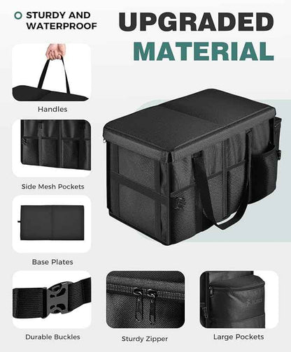 FLORICH Car Seat Organizer, Premium Backseat Car Organizer with Tray for Kids and Adults, Front Passenger Organizer with Tissue Box and Cup Holder and Mesh Pockets Waterproof