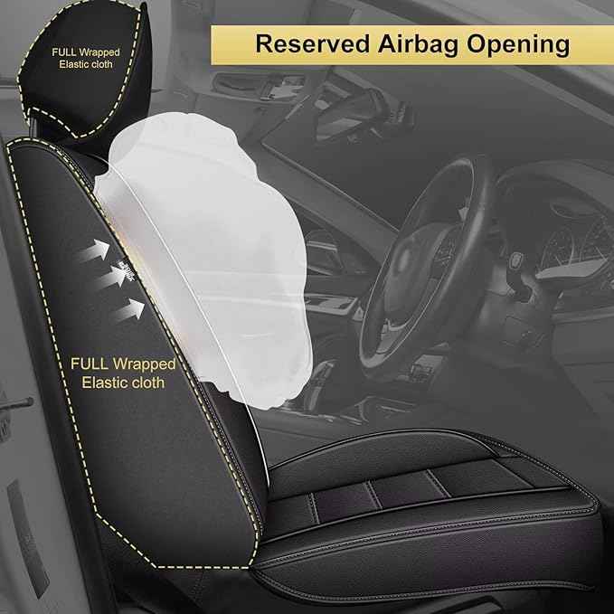 Car Seat Covers Fit for Nissan Altima 2010-2024 2025 2026 : Luxury Leather Automotive Front Seat Covers, Car Seat Protector(2PCS Front, Black)