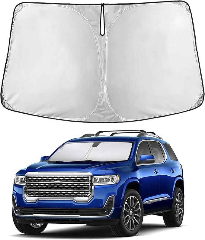 EcoNour Windshield Sun Shade Compatible for GMC Acadia 2017–2023 | SUV Front Window Sunshade | Foldable Sun Visor Protector | Blocks UV Rays & Reduces Heat
