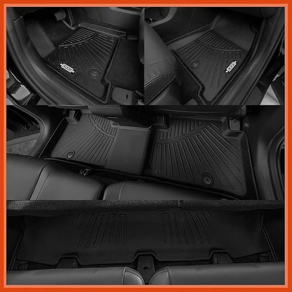 Custom Fit Floor Mats for 2008-2013 Toyota Highlander (Not for Hybrid), All Weather TPE Floor Liners with Trunk Mat & Backrest Protectors, Odorless Full Set Interior Accessories