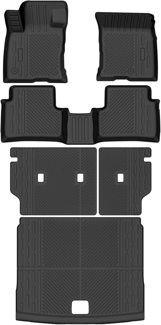 Custom Fit Floor Mats for Ford Bronco Sport 2021-2025 2026 (Not for Bronco or 4 Door), All Weather TPE Floor Liners with Trunk Mat & Backrest Protectors, Odorless Full Set Interior Accessories